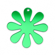 Ciondoli accattivanti fiore 35mm verde kelly metallico