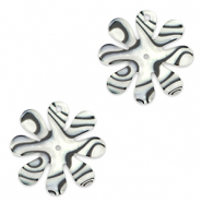 Ciondoli accattivanti fiore 25mm grigio antracite
