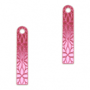 Ciondoli accattivanti barra fiore viola magenta metallico