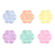 Perline in acrilico fiore multicolore trasparente AB