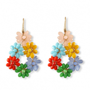 Orecchini sfaccettati goccia oro-multicolore