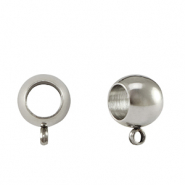 Componenti in acciaio inossidabile 8x5mm perlina con anellino argento argento