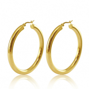 Orecchini in acciaio inossidabil a cerchio 50mm oro