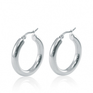 Orecchini in acciaio inossidabil a cerchio 30mm argento