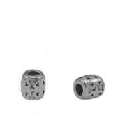 Perline in acciaio inossidabile 5mm argento antico