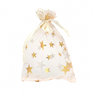 Sacchetti in organza 9x12cm stella albicocca-oro