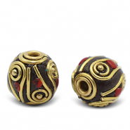 Perline in stile boh&eacute;mien rosso-oro antico