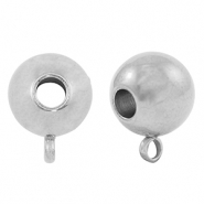 Perline in acciaio inossidabile con anellino 10mm argento