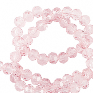 Perline sfaccettate 6x4mm rondella rosa pallido