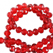 Perline sfaccettate 3x2mm rondella rosso confetto