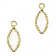 Pendenti di vetro Crystal Glass ovale cristallo-oro