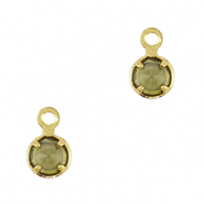 Pendenti di vetro Crystal Glass verde olivastro-oro
