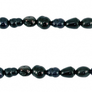 Perle di acqua dolce chicco di riso 5-6x4-5mm blu scuro