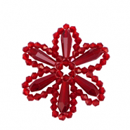 Ciondoli sfaccettati fiore rosso