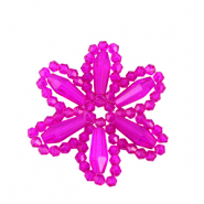 Ciondoli sfaccettati fiore rosa fucsia neon