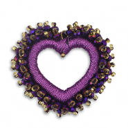 Ciondoli sfaccettati cuore viola uva