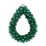 Ciondoli sfaccettati goccia verde fairway