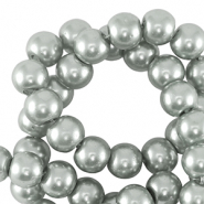 Perline di vetro con effetto perlato 4mm argento