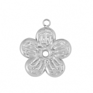 Ciondoli in acciaio inossidabile fiore argento