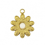 Ciondoli in acciaio inossidabile fiore oro /