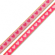 Nastro con testo cuori fucsia-rosa chiaro
