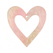 Pendenti in resina cuore rosa chiaro