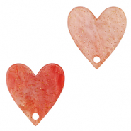 Pendenti in resina cuore rosso corallo