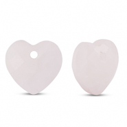 Ciondoli in pietra naturale Quarzo Rosa cuore rosa chiaro
