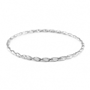Bracciali in acciaio inossidabile contorto argento