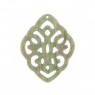 Pendenti in resina rombo in stile barocco grigio cenere-verde