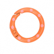 Componenti colorati anello bris&eacute; portachiavi arancione-rosa