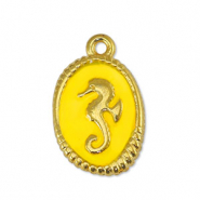 Ciondoli di metallo DQ cavalluccio marino giallo-oro (privo di nichel)
