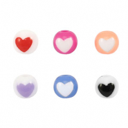 Perline in acrilico girare cuore multicolore