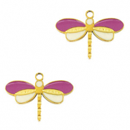 Ciondoli in acciaio inossidabile libellula oro-viola