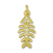 Metallo TQ in ottone ciondolo lisca di pesce oro
