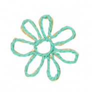 Pendenti in rafia fiore 55mm verde