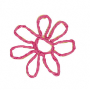 Pendenti in rafia fiore 55mm fucsia