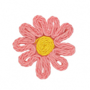 Pendenti in rafia fiore 50mm rosa chiaro