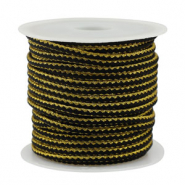 Cordoncino intrecciato alla moda 2.3mm nero-oro