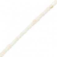 Perline di conchiglia tubo bianco-sabbia marrone