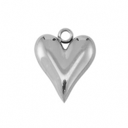 Ciondoli in acciaio inossidabile cuore argento