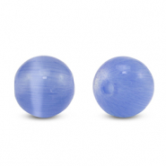 Perline di vetro 6 mm Occhio di gatto blu lavanda
