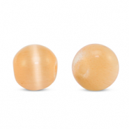 Perline di vetro 6 mm Occhio di gatto arancia pesca