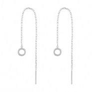 Orecchini in acciaio inossidabile tonda argento