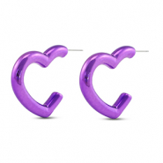 Orecchini alla moda a cuore viola