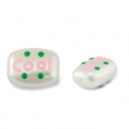 Perline in acrilico "cool" perla-rosa chiaro-verde