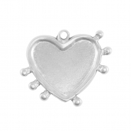 Ciondoli in acciaio inossidabile cuore argento