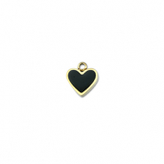 Ciondoli in acciaio inossidabile cuore oro-nero