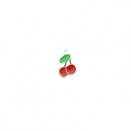 Ciondoli in acciaio inossidabile ciliegie argento-rosso-verde