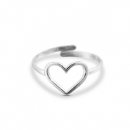 Anelli in acciaio inossidabile cuore argento